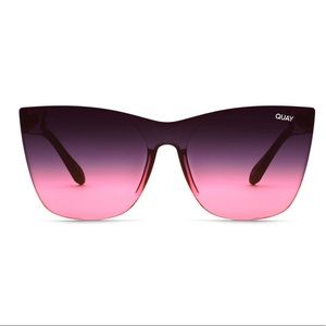 Quay sunglasses. Oversized matte black and pink fade